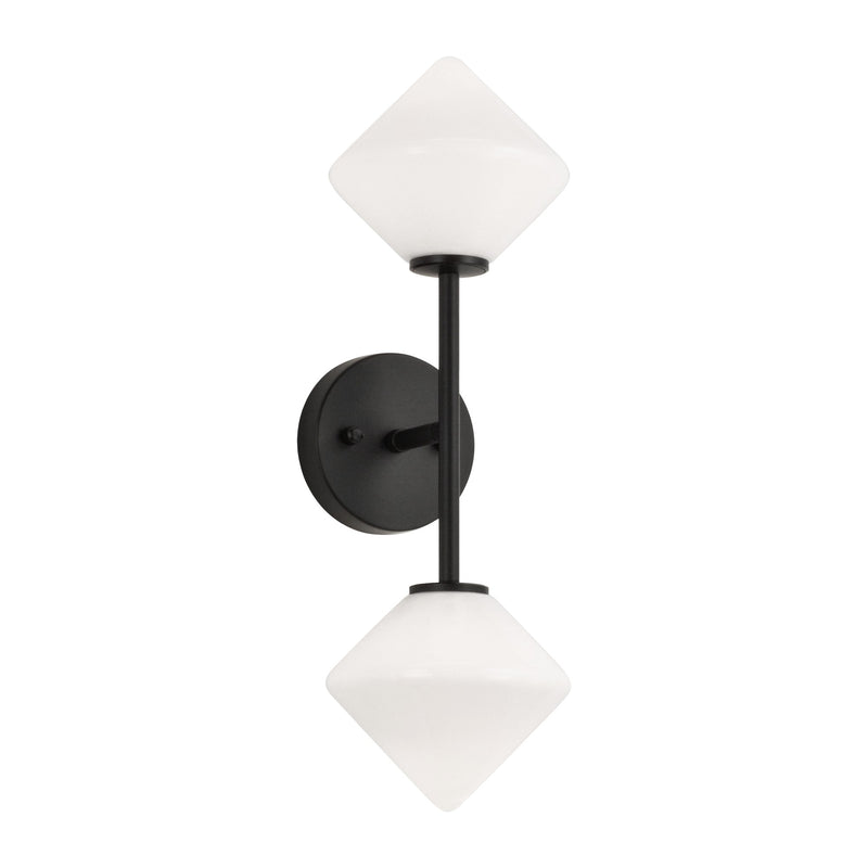 Novo 2-Light Geometric Wall Sconce in Black