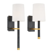 Weston 1 Light 5.5" Sconce in Black + Antique Gold
