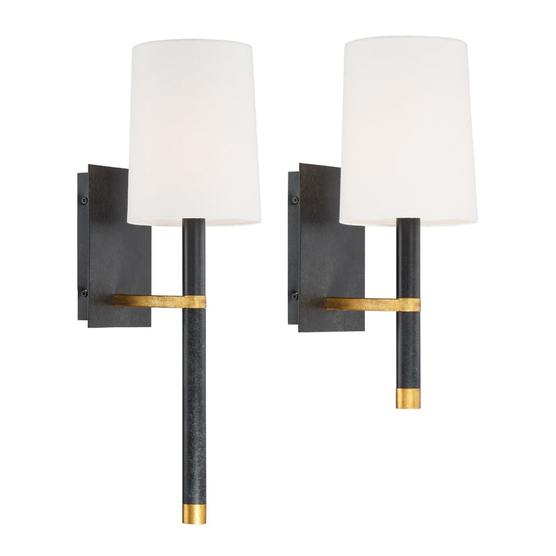 Weston 1 Light 5.5" Sconce in Black + Antique Gold