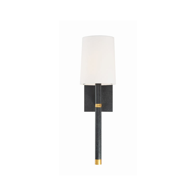 Weston 1 Light 5.5" Sconce in Black + Antique Gold