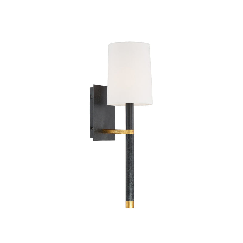 Weston 1 Light 5.5" Sconce in Black + Antique Gold