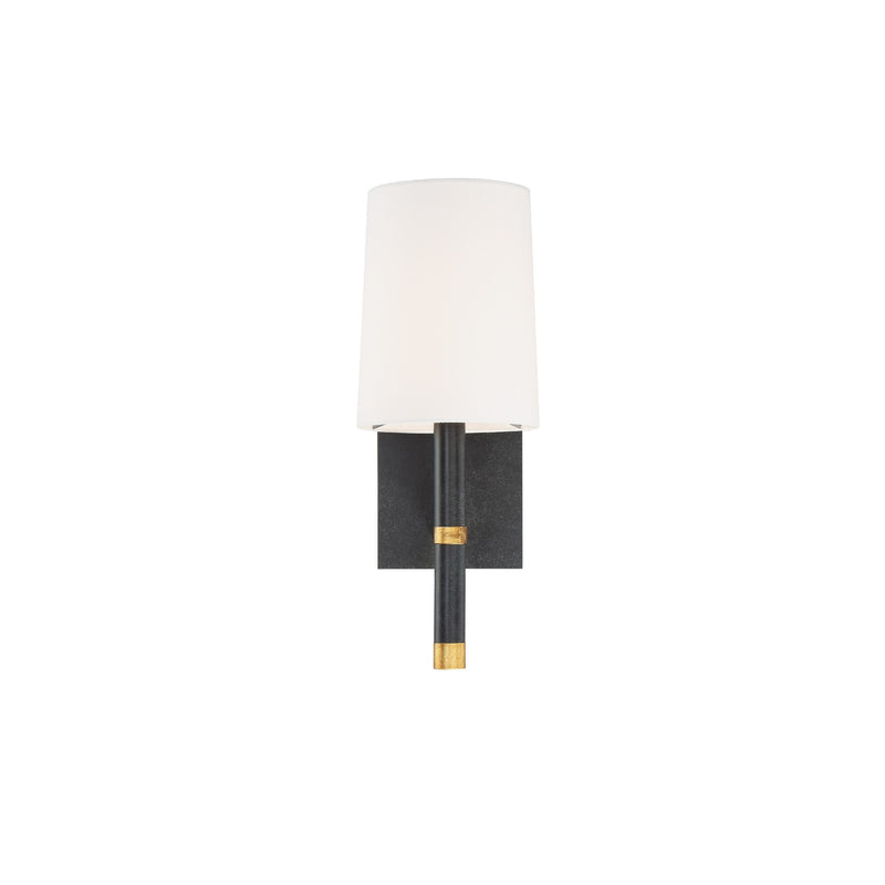 Weston 1 Light 5.5" Sconce in Black + Antique Gold