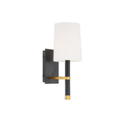 Weston 1 Light 5.5" Sconce in Black + Antique Gold