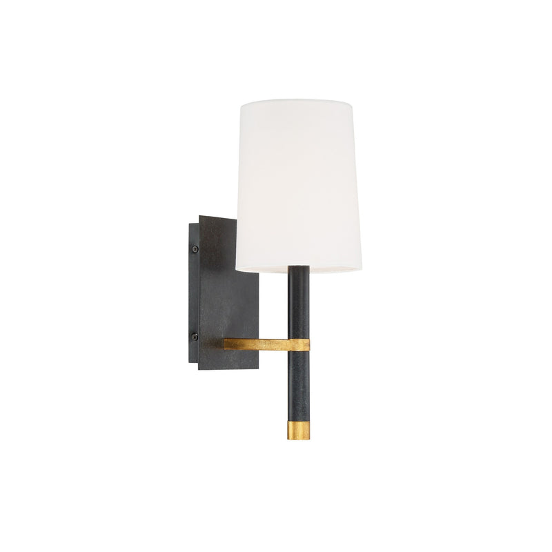 Weston 1 Light 5.5" Sconce in Black + Antique Gold