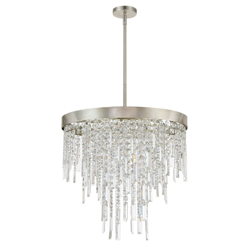 Winfield 6 Light 24" Pendant in Antique Silver