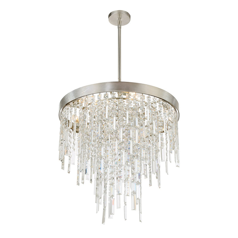 Winfield 6 Light 24" Pendant in Antique Silver