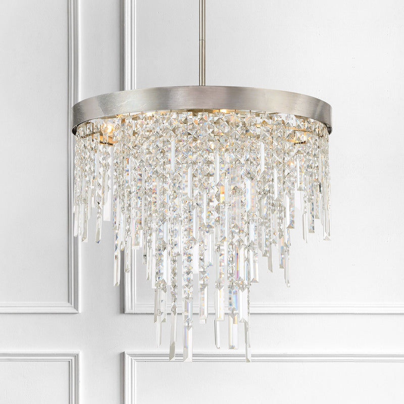 Winfield 6 Light 24" Pendant in Antique Silver in a room setting