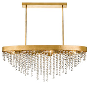 Winham 8 Light 36" Linear Oval Chandelier in Antique Gold