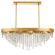 Winham 8 Light 36" Linear Oval Chandelier in Antique Gold