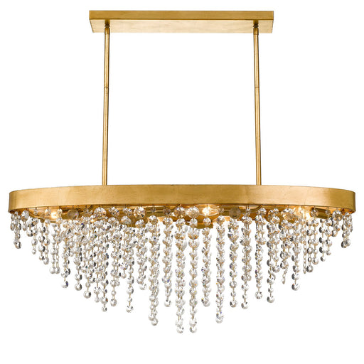 Winham 8 Light 36" Linear Oval Chandelier in Antique Gold