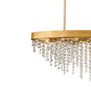 Winham 8 Light 36" Linear Oval Chandelier in Antique Gold
