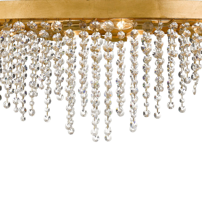 Winham 8 Light 36" Linear Oval Chandelier in Antique Gold