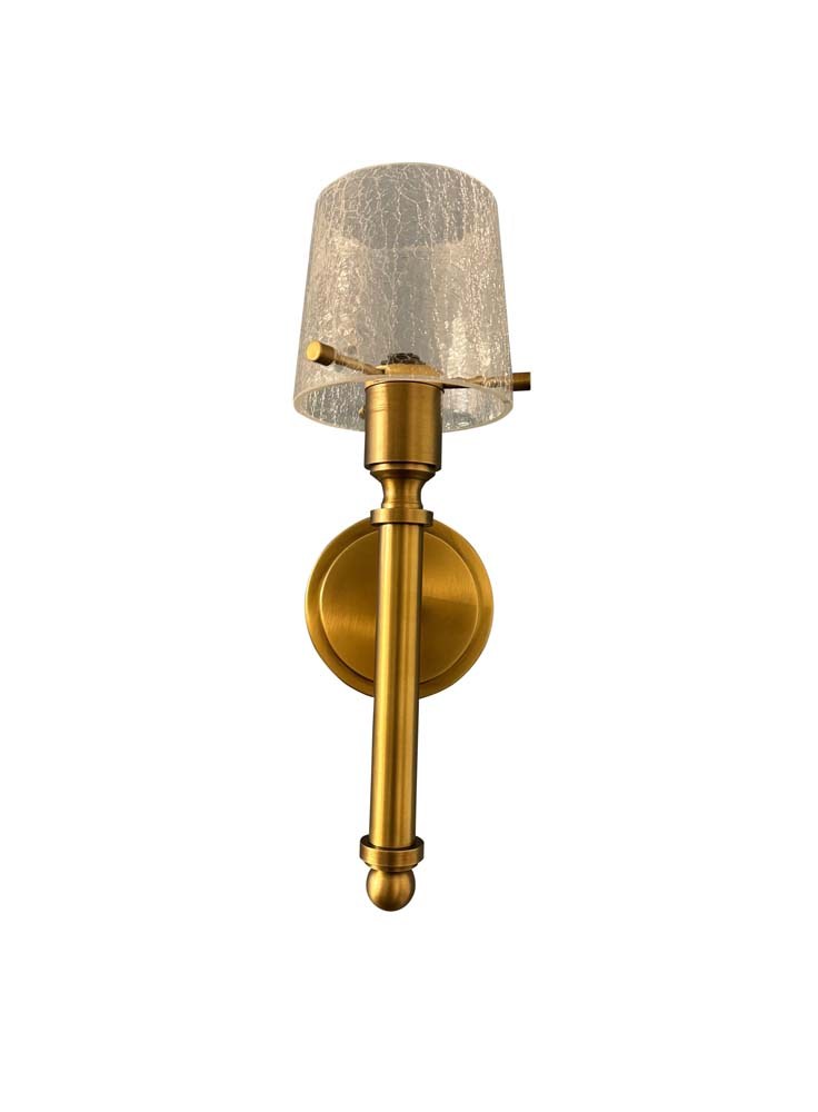 Crackle Glass 15.5" Wall Sconce in Brushed Brass