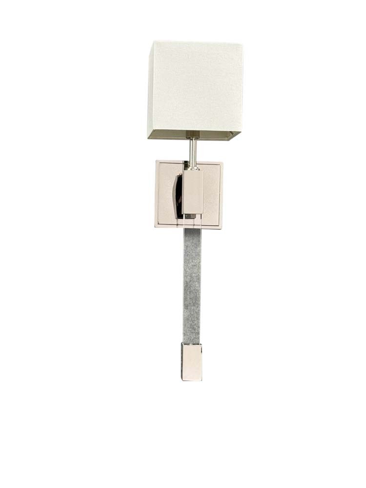 Acrylic Accent 23" Fabric Shade Wall Sconce in Polished Nickel