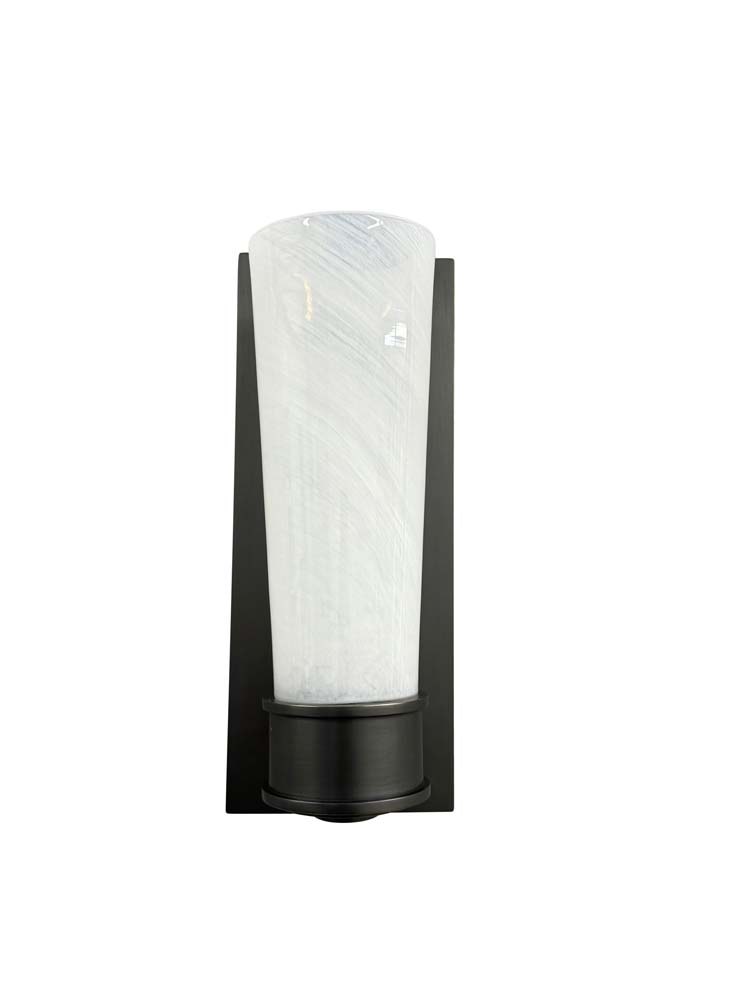 Cloudy Glass 12.5" Wall Sconce in Oil Rubbed Bronze