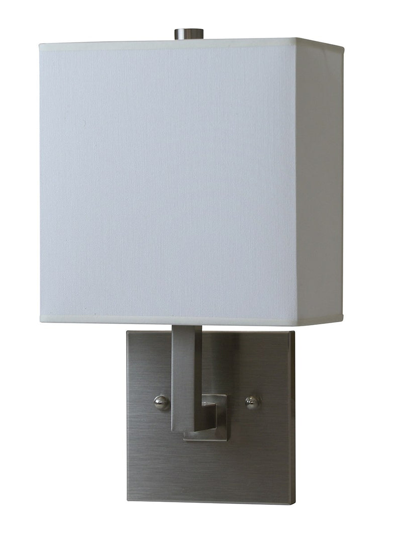ADA 7" Linen Shade Wall Sconce in Satin Nickel