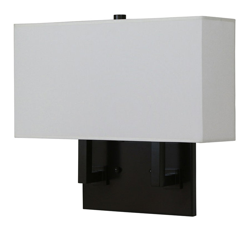 ADA 14.5" Two-Light Linen Shade Wall Sconce in Architectural Bronze