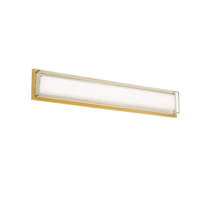 Ice Bar 28" Bath Vanity Light in Aged Brass