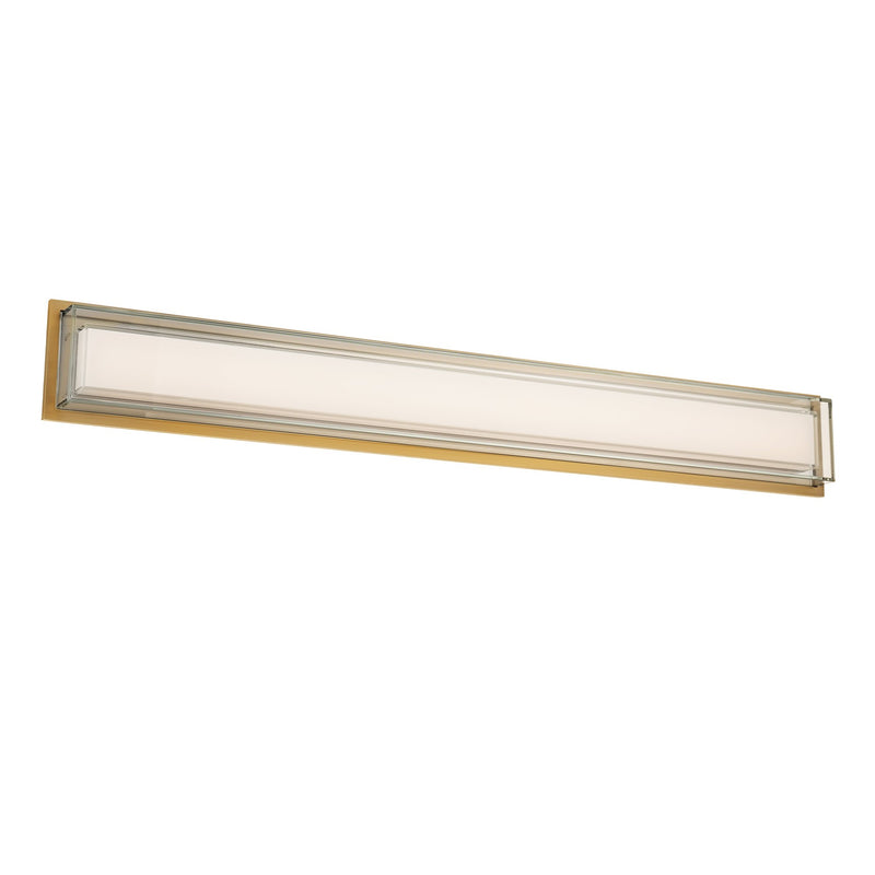 Ice Bar 38" Bath Vanity Light in Aged Brass