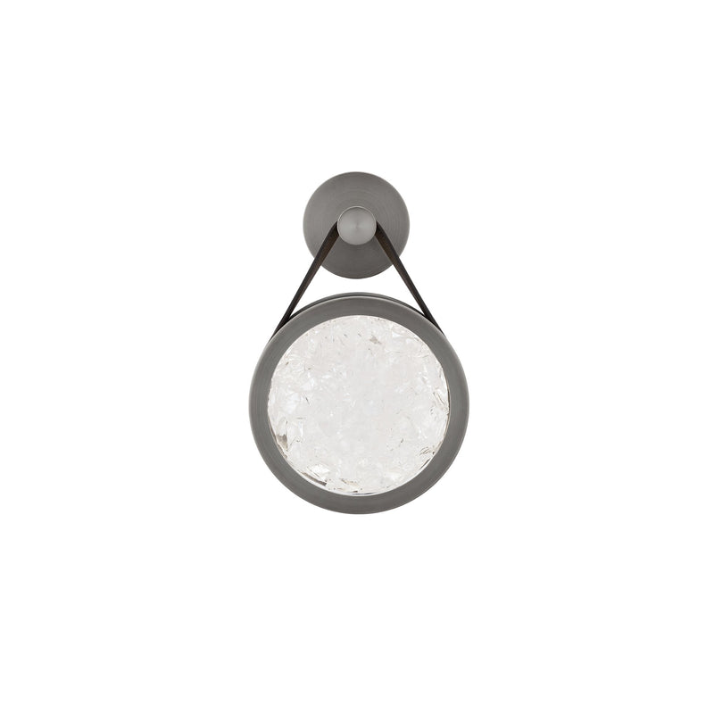 Clare Wall Sconce in Black Leather/antique Nickel