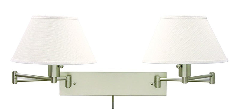 Home/Office Double Swing Arm Wall Lamp in Satin Nickel