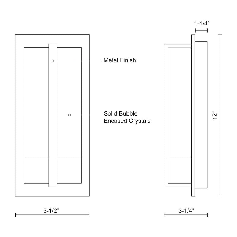 Gable 12" Wall Sconce in Chrome