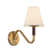 Sloan 6" Wall Sconce in Brushed Gold/White Linen
