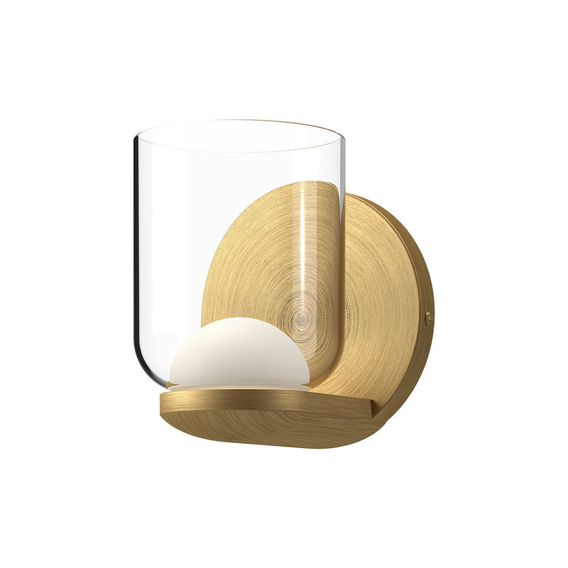 Cedar 4" Wall Sconce in Brushed Gold/Clear