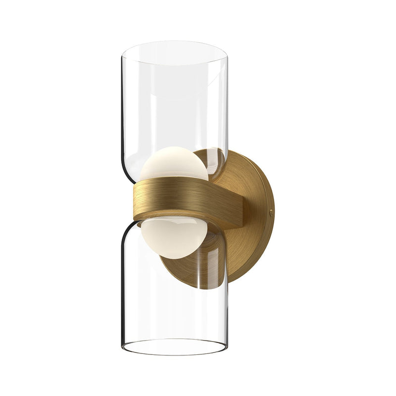 Cedar 11" Wall Sconce in Brushed Gold/Clear