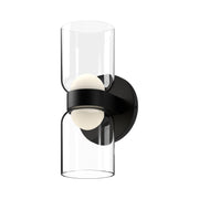 Cedar 11" Wall Sconce in Black/Clear