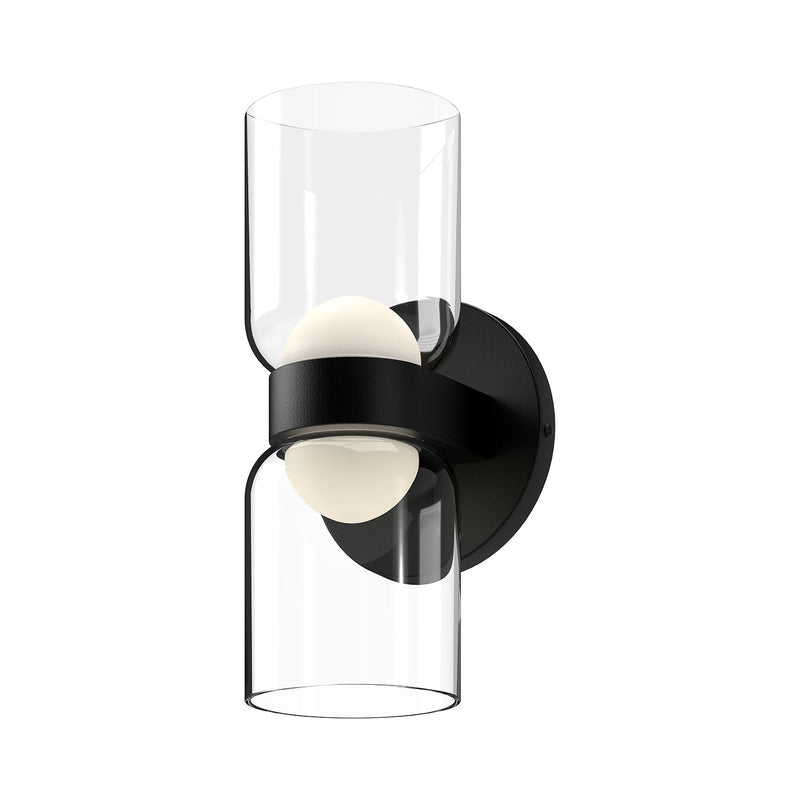 Cedar 11" Wall Sconce in Black/Clear