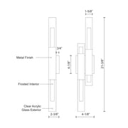 Martelo 22" Wall Sconce in Chrome