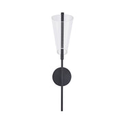 Mulberry 24" Wall Sconce in Black/Light Guide
