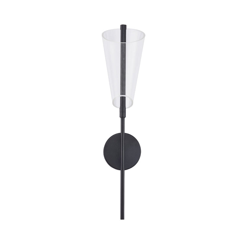 Mulberry 24" Wall Sconce in Black/Light Guide