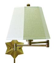 Swing Arm Wall Lamp with 9" Tapered Shade and 19" Reach in Antique Brass