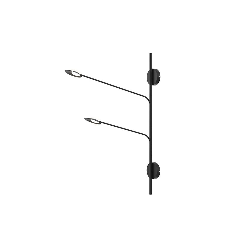 Rotaire 2-Head Wall Sconce in Black