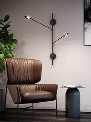Rotaire 2-Head Wall Sconce in Black