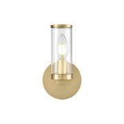 Revolve 8" Wall Sconce in Clear Glass/Natural Brass