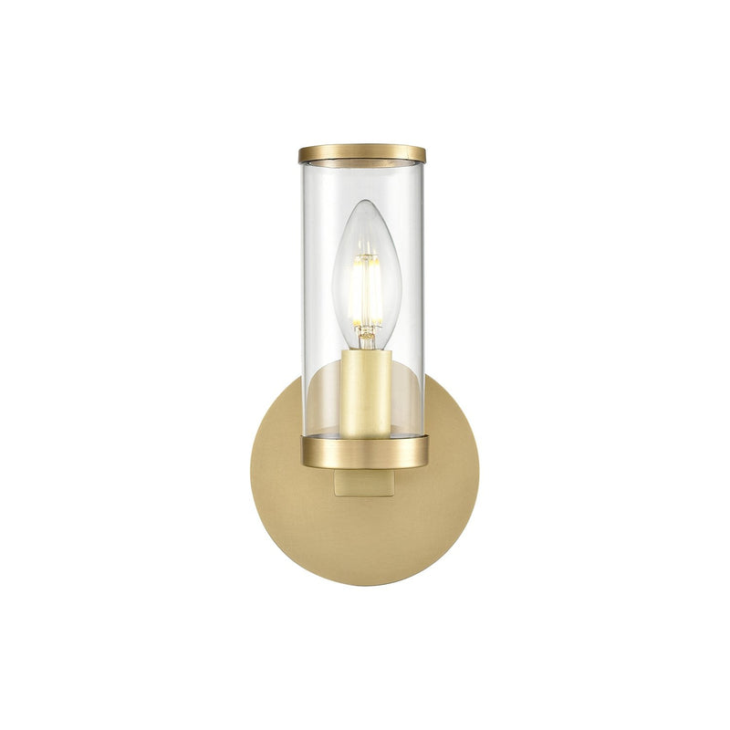 Revolve 8" Wall Sconce in Clear Glass/Natural Brass