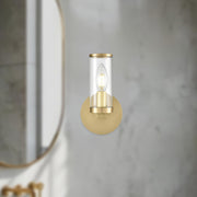 Revolve 8" Wall Sconce in Clear Glass/Natural Brass