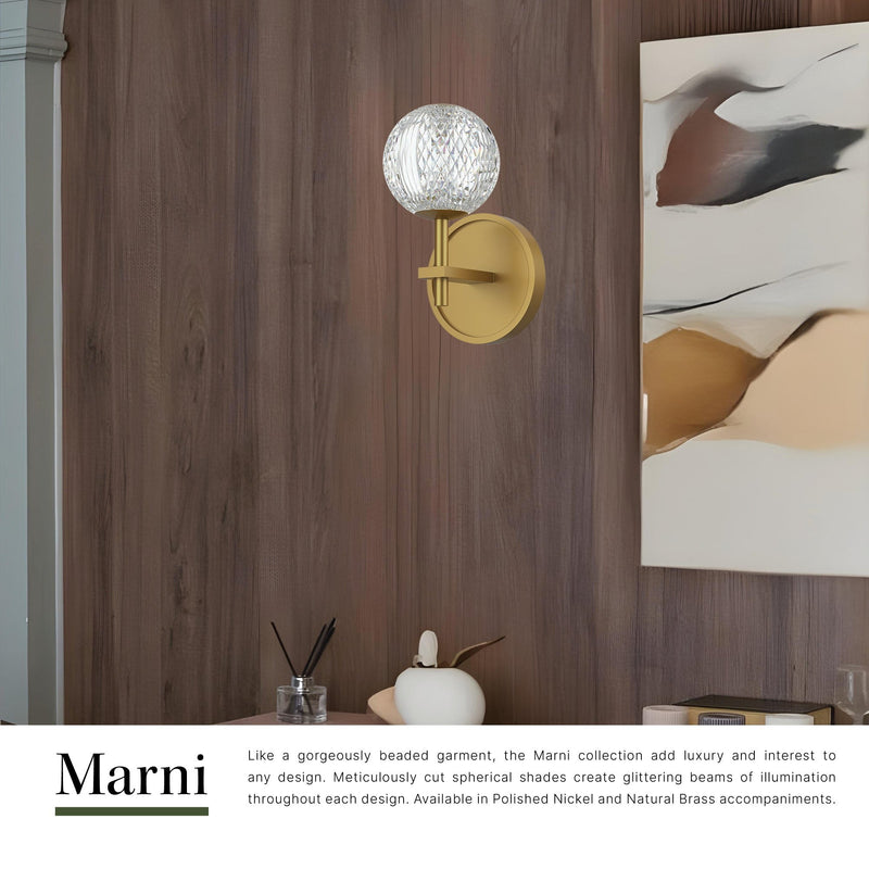 Marni 5" LED Wall Sconce in Polished Nickel