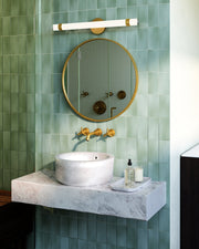 Madison 30" LED Bath Sconce in Vintage Brass/Glossy Opal
