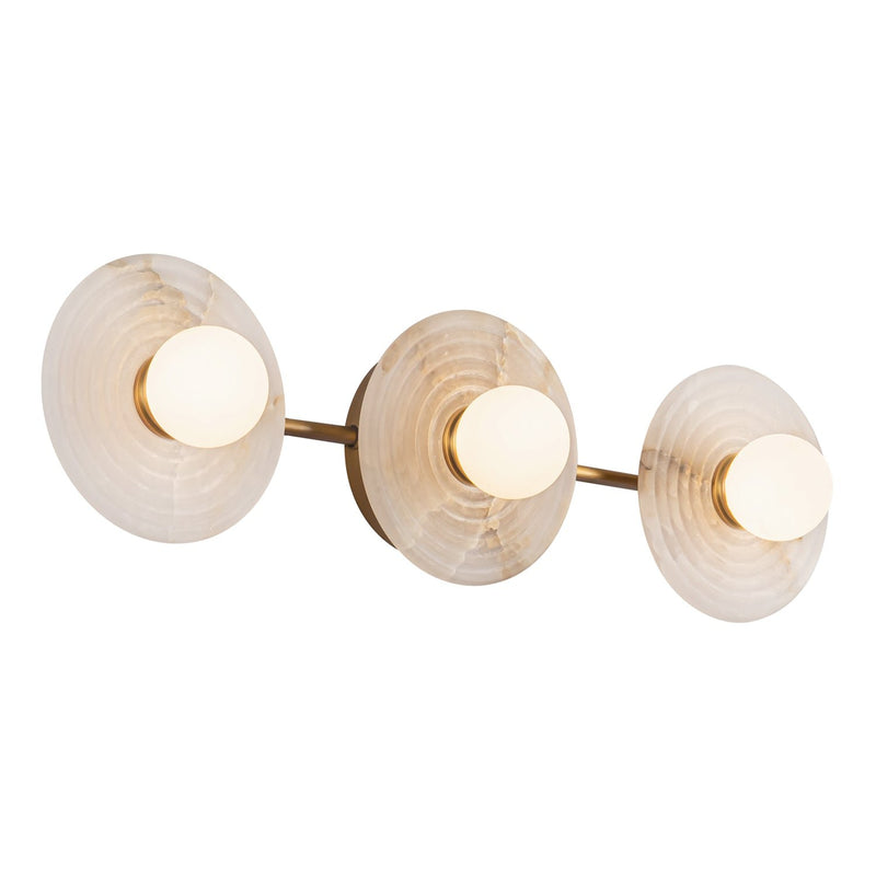 Dahlia 22" Vanity Light in Vintage Brass/Alabaster