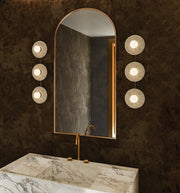 Dahlia 22" Vanity Light in Vintage Brass/Alabaster