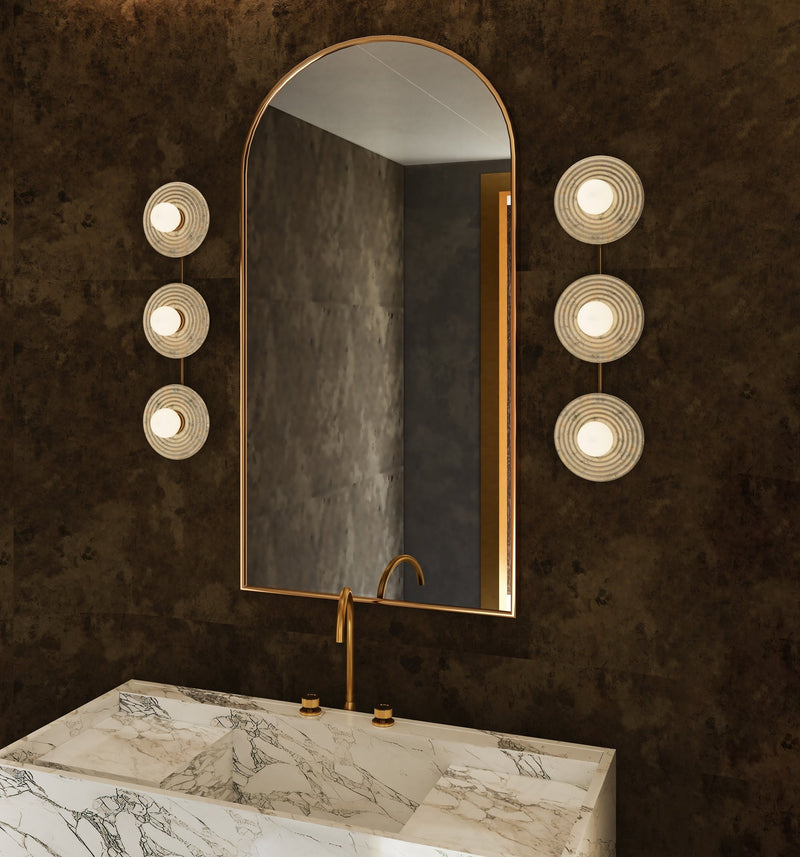 Dahlia 22" Vanity Light in Vintage Brass/Alabaster