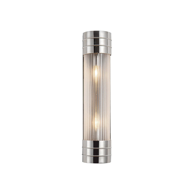 Willard 18" 2-Light Bath Sconce in Polished Nickel/Prismatic Glass