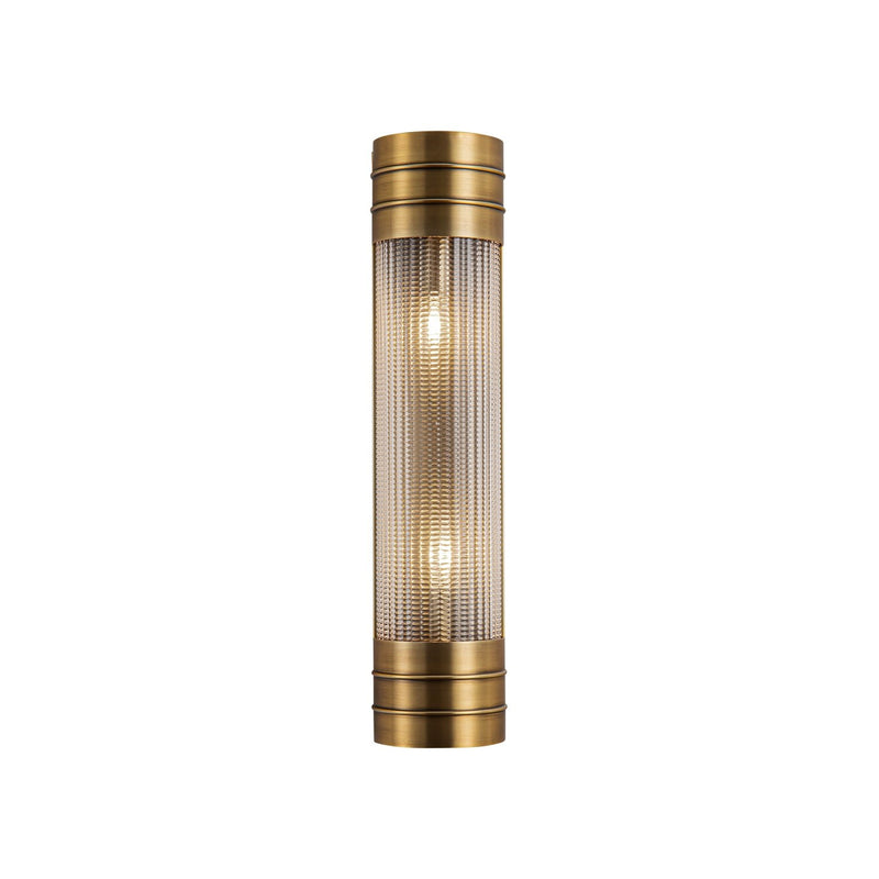 Willard 18" 2-Light Bath Sconce in Vintage Brass/Prismatic Glass