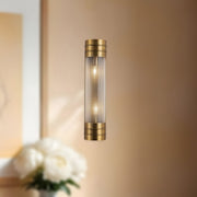 Willard 18" 2-Light Bath Sconce in Vintage Brass/Prismatic Glass