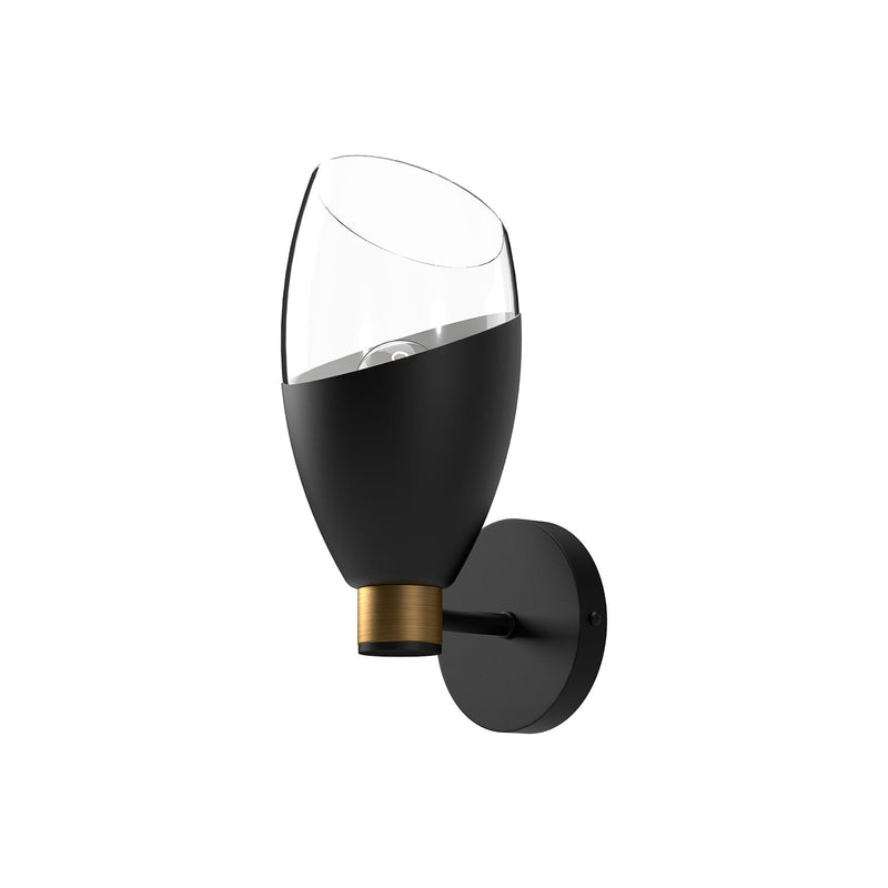 Capri 5" Wall Sconce in Clear Glass/Matte Black
