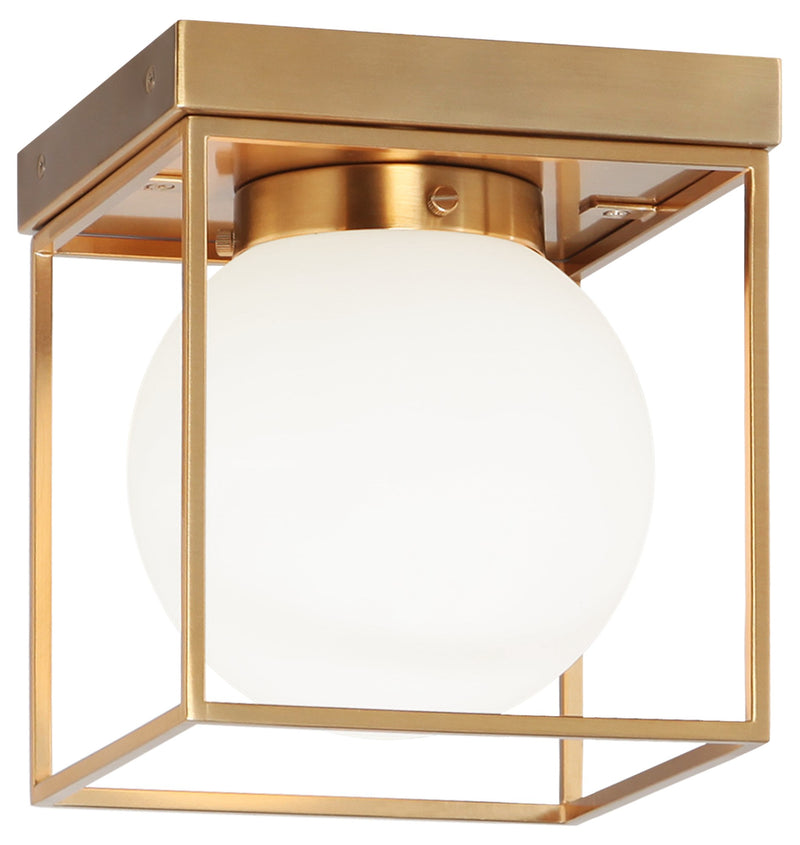 Squircle Flush Mount in Aged Gold Brass